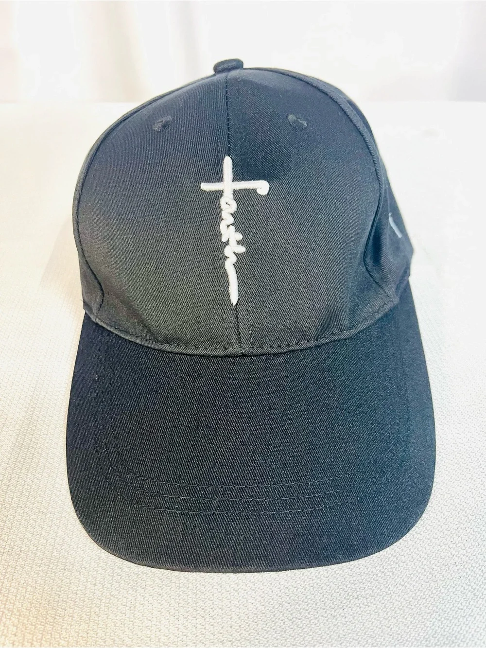Faith Embroidered Baseball Cap - Black